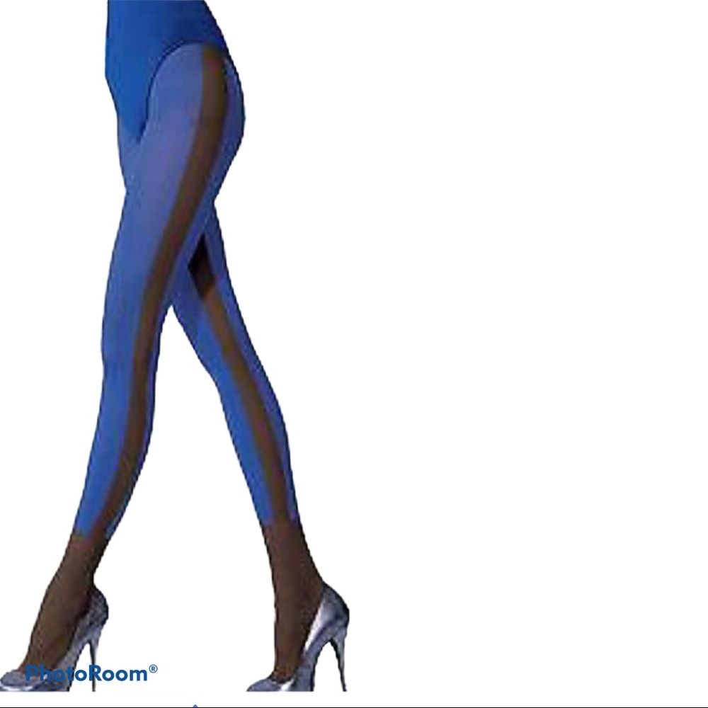Blue/black leggings imitation tights